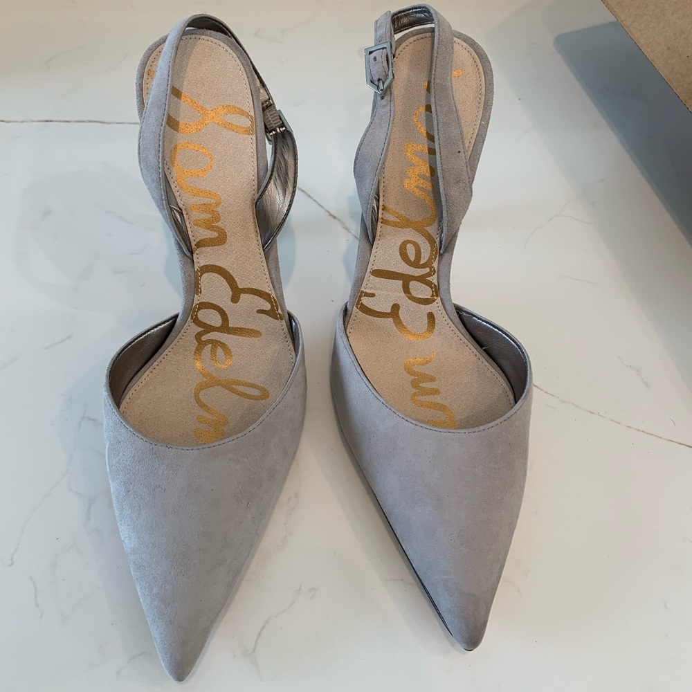 Dora Grey Suede Sam Edelman heels, 8 1/2 M.